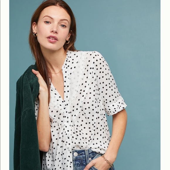 Anthropologie Tops - Maeve Polka Dot Buttondown